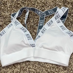 nike white sports bra